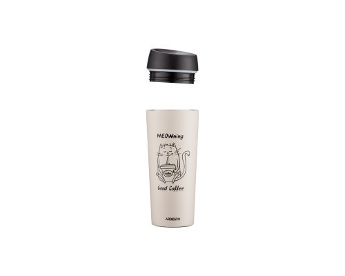 Термокружка Ardesto Coffee Тime Meowning 450 мл Бежева (AR2645WC)