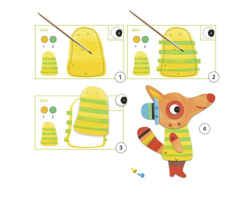 Набір для творчості Djeco Сімейка лисиць розфарбовування (DJ09897)