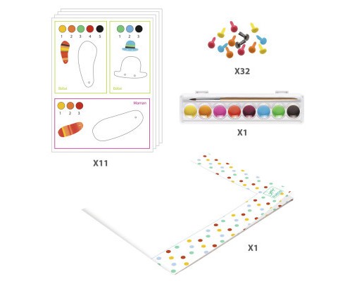 Набір для творчості Djeco Сімейка лисиць розфарбовування (DJ09897)