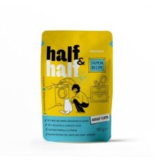 Вологий корм для кішок Half&Half шматочки з лососем у желе 100 г (4820261920901)