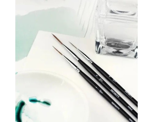 Пензлик для малювання Rosa Соболь круглий, лайнер, INFINITY 128, № 0 (4823098516866)