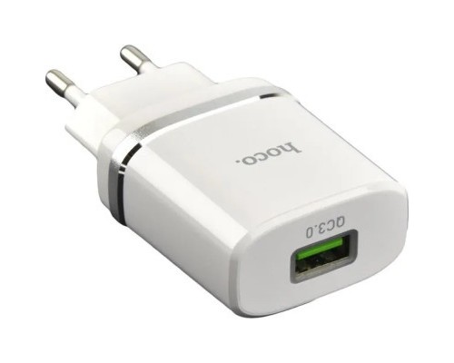 Зарядний пристрій HOCO C12Q Smart QC3.0 charger White (6931474716262)