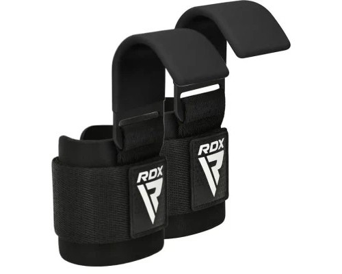 Гаки для тяги на зап'ястя RDX W5 Gym Hook Strap Black Plus (WAN-W5B+)