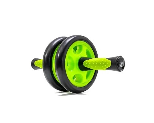 Ролик для преса PowerPlay подвійний Dual-Core Ab Wheel Чорно-зелений (PP_4327_Black/Green)