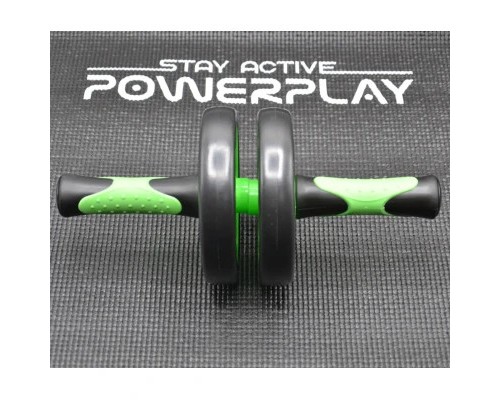Ролик для преса PowerPlay подвійний Dual-Core Ab Wheel Чорно-зелений (PP_4327_Black/Green)
