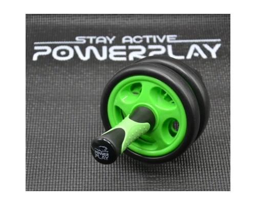 Ролик для преса PowerPlay подвійний Dual-Core Ab Wheel Чорно-зелений (PP_4327_Black/Green)