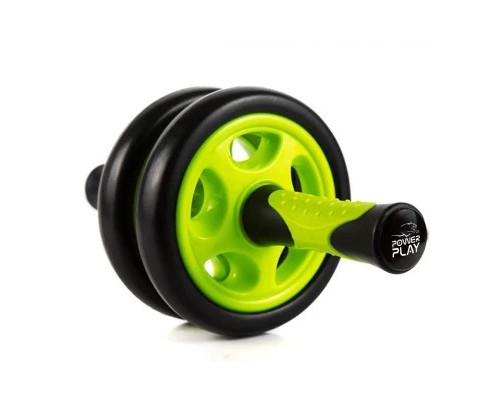 Ролик для преса PowerPlay подвійний Dual-Core Ab Wheel Чорно-зелений (PP_4327_Black/Green)