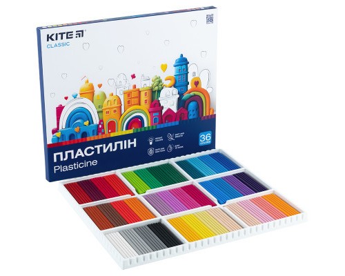 Пластилін Kite Classic 36 кольорів, 720 г (K-078)
