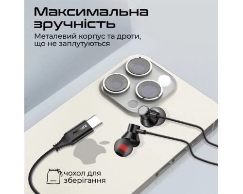 Навушники Promate Silken-C Black (silken-c.black)