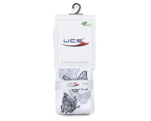 Колготки дитячі UCS Socks з метеликами (M0C0301-2101-3G-white)