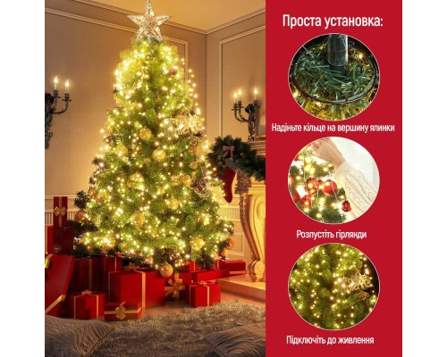 Гірлянда ColorWay Каскад LED 98 7 x 1.5 м 8 функцій (CW-G-98L71CU)