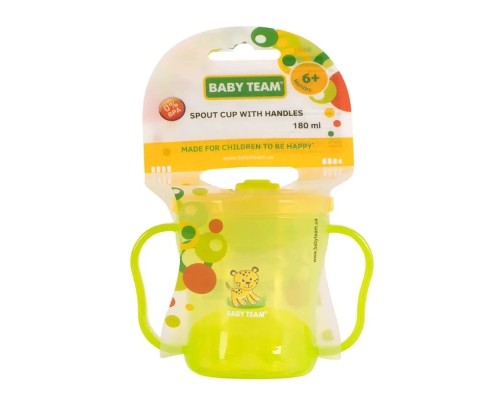 Поїльник-непроливайка Baby Team З ручками і складним носиком 180 мл (4824428050029)