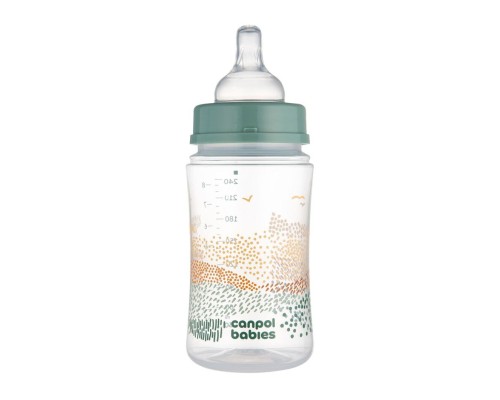 Пляшечка для годування Canpol babies Easystart MOUNTAINS антиколікова з широким отвором 240 мл зелена (35/243_gre)