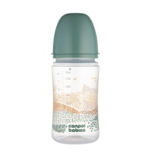 Пляшечка для годування Canpol babies Easystart MOUNTAINS антиколікова з широким отвором 240 мл зелена (35/243_gre)