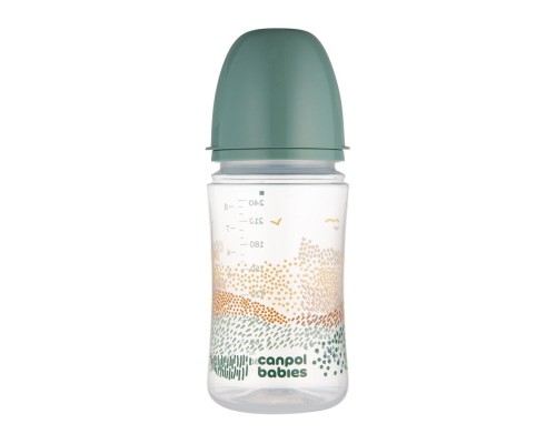 Пляшечка для годування Canpol babies Easystart MOUNTAINS антиколікова з широким отвором 240 мл зелена (35/243_gre)