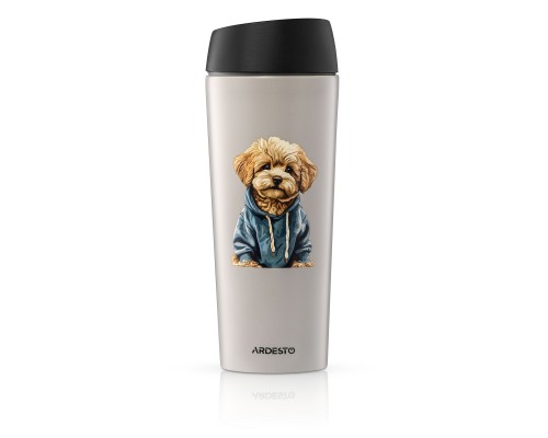 Термокружка Ardesto Coffee Time Maltipoo 450мл, нержавіюча сталь, бежевий (AR2645MP)