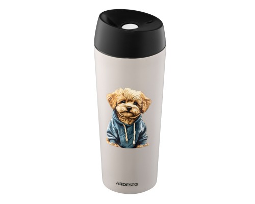 Термокружка Ardesto Coffee Time Maltipoo 450мл, нержавіюча сталь, бежевий (AR2645MP)