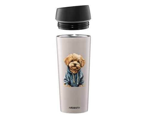 Термокружка Ardesto Coffee Time Maltipoo 450мл, нержавіюча сталь, бежевий (AR2645MP)