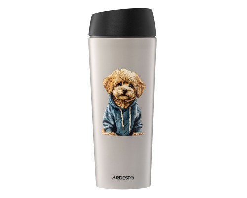 Термокружка Ardesto Coffee Time Maltipoo 450мл, нержавіюча сталь, бежевий (AR2645MP)