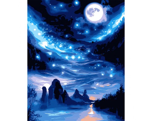 Картина по номерам Santi Зоряний шлях, 40*50см, LED підсвітка (955066)