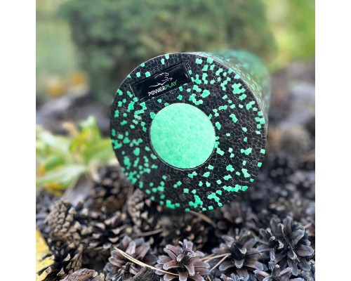 Масажний ролик PowerPlay PP-4348 2 in 1 EPP Foam Roller 33x14см Чорно/Зелений (PP_4348_Green_(33*14))
