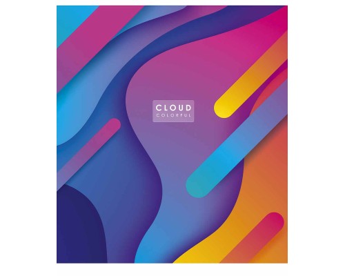 Зошит Школярик Cloud colorful 48 аркушів клітинка (048-3161K)