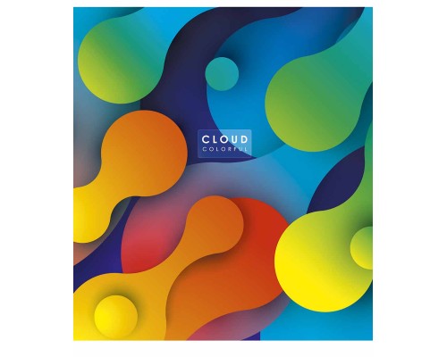 Зошит Школярик Cloud colorful 48 аркушів клітинка (048-3161K)