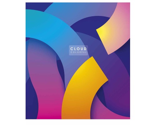 Зошит Школярик Cloud colorful 48 аркушів клітинка (048-3161K)