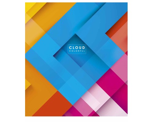 Зошит Школярик Cloud colorful 48 аркушів клітинка (048-3161K)