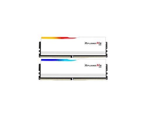 Модуль пам'яті для комп'ютера DDR5 32GB (2x16GB) 6400 MHz Ripjaws M5 RGB Matte White G.Skill (F5-6400J3648F16GX2-RM5RW)