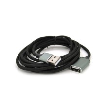 Дата кабель USB 2.0 AM/AF 2.0m black VEGGIEG (YT-AM/AF-UF2-2)