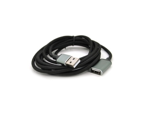 Дата кабель USB 2.0 AM/AF 2.0m black VEGGIEG (YT-AM/AF-UF2-2)