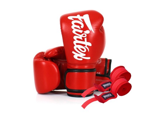 Боксерські рукавички Fairtex BGV14 Red 14 унцій (бинти в комплекті) (BGV14_14oz_Red)