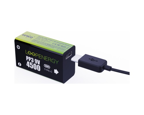 Акумулятор Крона USB-С 500 mAh 9V Li-ion 2шт./уп. (Loop Energy) Verico (1UDBT-A3WEB2-NN)