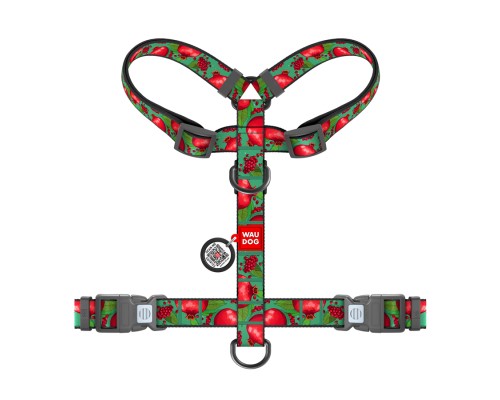 Шлея для собак WAUDOG Nylon анатомічна H-подібна з QR-паспортом 