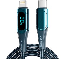 Дата кабель USB-C to Lightning 2.0m 20W Digital Display blue Essager (EXCTL-YDA03)