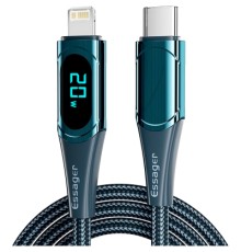 Дата кабель USB-C to Lightning 2.0m 20W Digital Display blue Essager (EXCTL-YDA03)