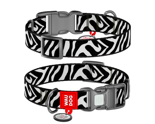 Нашийник для тварин WAUDOG Nylon з QR адресником 
