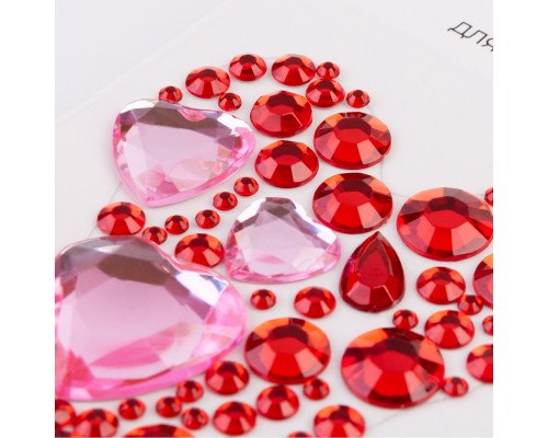 Набір для творчості Santi Серце червоне, аплікація зі страз самоклеючих, 6х10 см (743027)