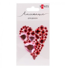 Набір для творчості Santi Серце червоне, аплікація зі страз самоклеючих, 6х10 см (743027)