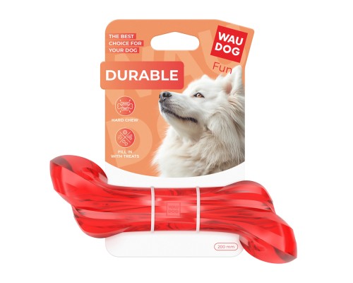 Іграшка для собак WAUDOG Fun Durable Кістка 20 см червона (62193)