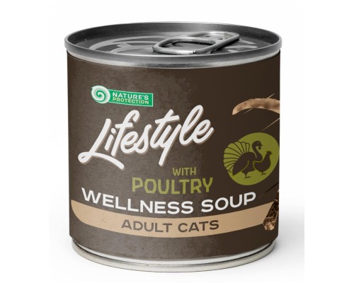 Консерви для котів Nature's Protection Lifestyle Adult cats Longhaired Soup Poultry 140 г (KIKNPLF63357)