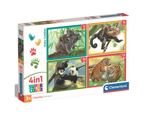 Пазл Clementoni 4 в 1 Baby Cuddles, 12,16,20 та 24 елементи (21532)