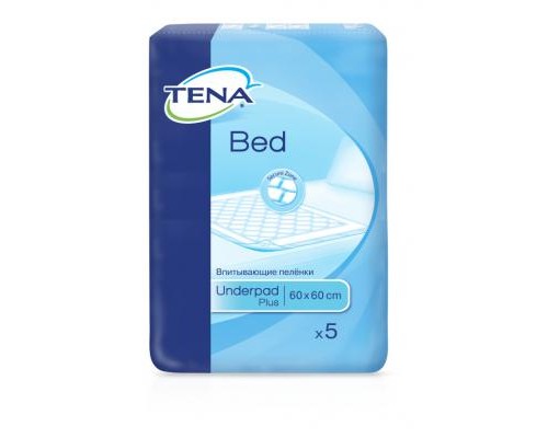 Пелюшки для малюків Tena Bed Plus 60х60 см, 5шт (7322540247893/7322540801910)