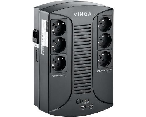 Пристрій безперебійного живлення Vinga 800VA-PU, 2USB*5V /1A (VPP-800U)