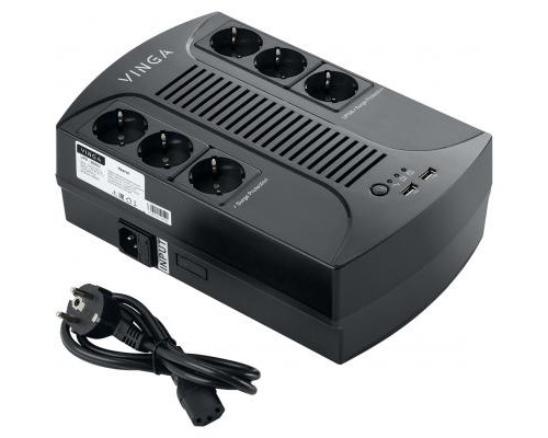 Пристрій безперебійного живлення Vinga 800VA-PU, 2USB*5V /1A (VPP-800U)