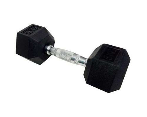Гантель HouseFit шестигранна обгумована 5 кг (DD 6442-5)