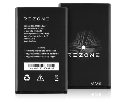 Акумуляторна батарея Rezone for A171 Radiant 1700mah (BL-17C) 