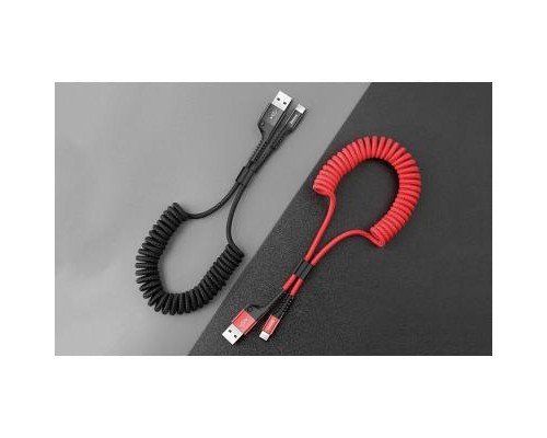 Дата кабель USB 2.0 AM to Lightning 1.0m Fish eye Spring 2A black Baseus (CALSR-01)
