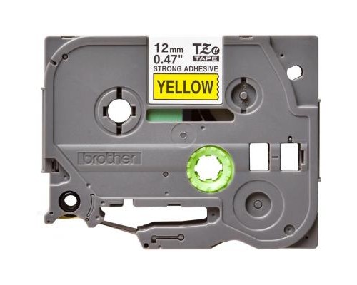 Стрічка для принтера етикеток Brother TZES631, 12мм, черный на желтом, сверхклейкая (TZES631)